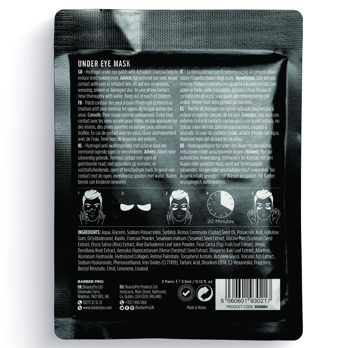 BarberPro Under Eye Mask with Activated Charcoal