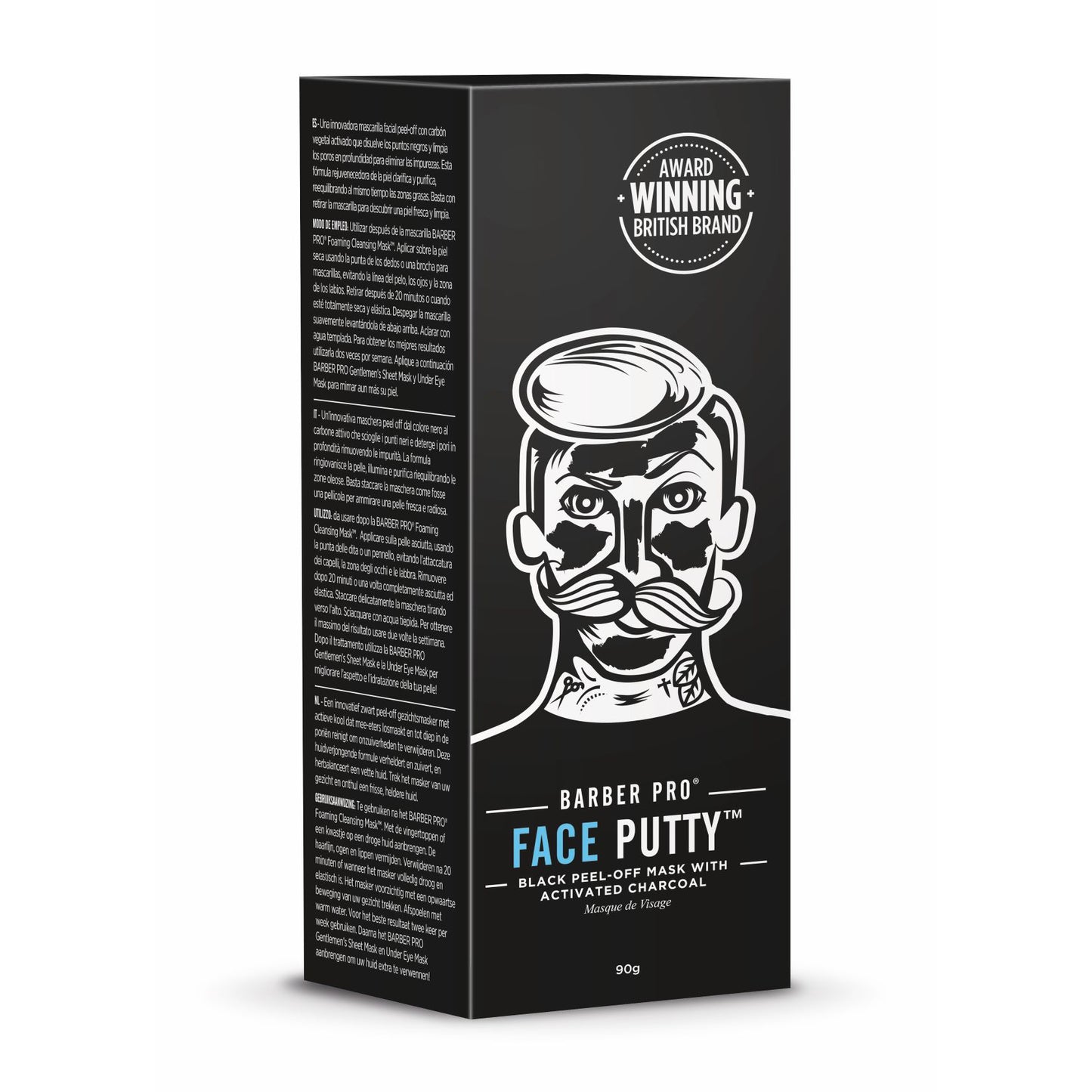 BarberPro Face Putty Peel-off Mask With Activated Charcoal Tube 40ML
