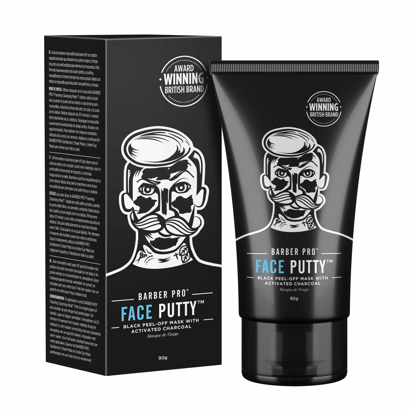 BarberPro Face Putty Peel-off Mask With Activated Charcoal Tube 40ML